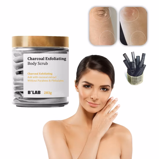 Exfoliante corporal blanqueador Exfoliante corporal dorado natural Cuidado corporal vegano con etiqueta privada